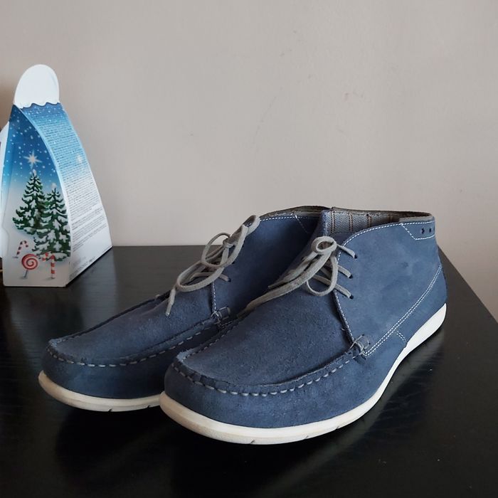 Pantofi inalti PAT CALVIN, piele naturala intoarsa, bleumarin, mar.42