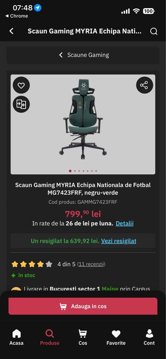 SCAUN GAMING– stare foarte buna (ca nou)