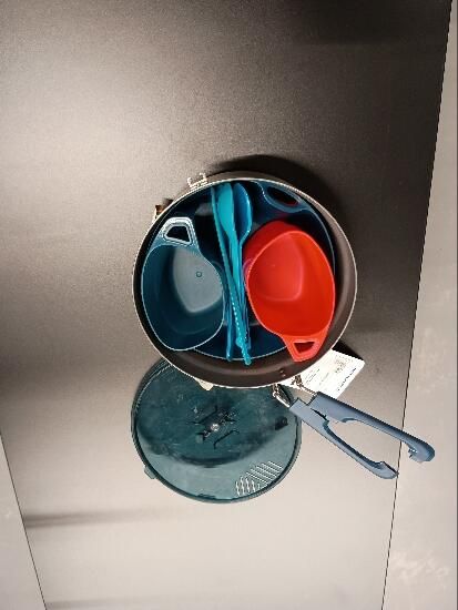 Set de gătit camping 500 inox + înveliș - produs resigilat Decathlon