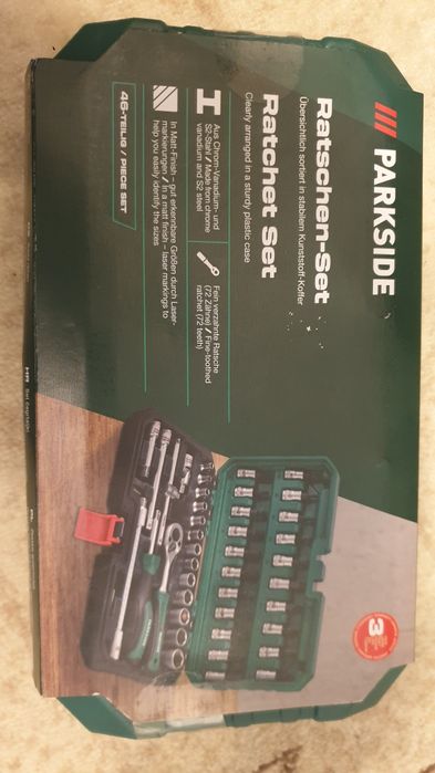 Trusa 46 piese /Trusa biti, tubulare si clichet 1/4