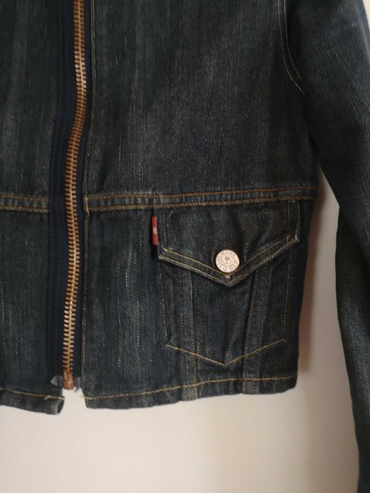 geaca jacheta blugi Levi´s Red Levis biker jacket fermoar