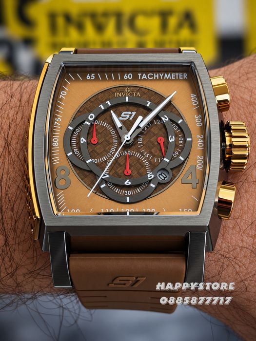 INVICTA S1 Rally Concentric brown 48 mm, Инвикта нов мъжки часовник