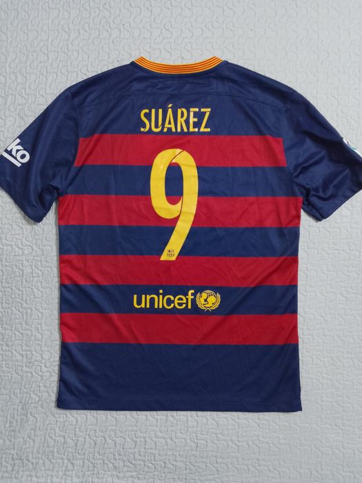 Tricou Fotbal Vintage FC Barcelona 2015-16 #9 Suarez