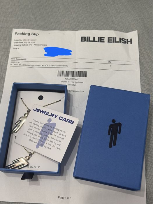 Lant billie eilish blohsh argint friendship necklace luat din america