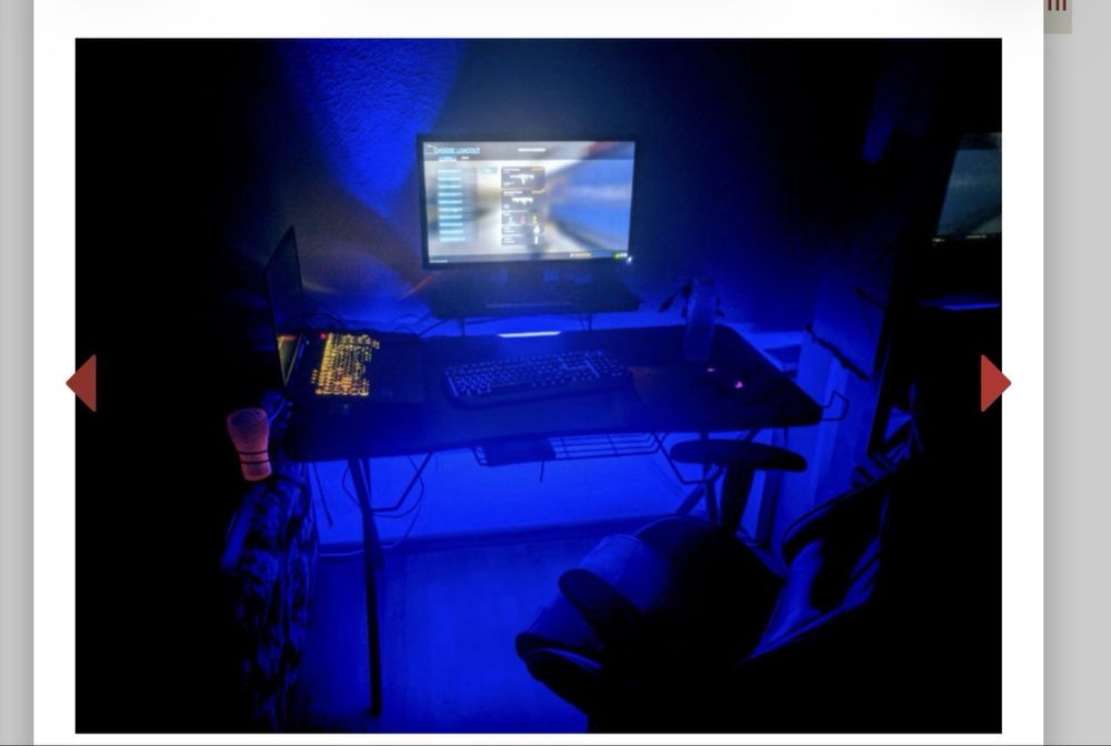 Birou Gaming Genesis Holm 300, Iluminare RGB, Negru