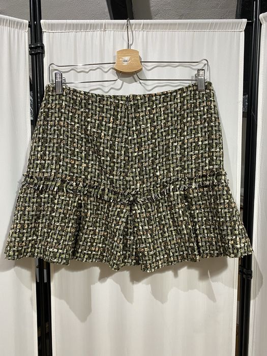 Мини пола от вълнен туид Max & Co в зелено