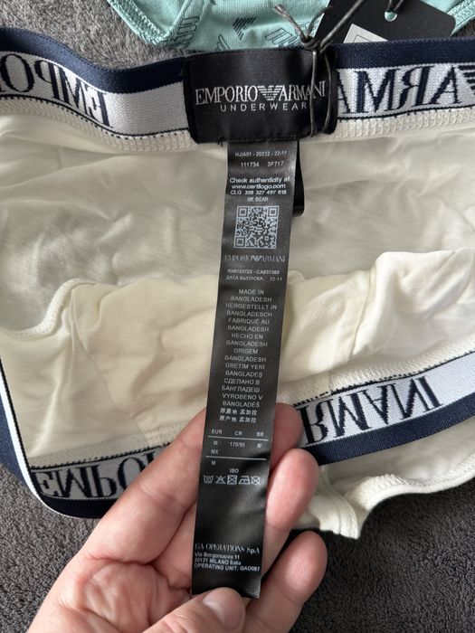 Emporio Armani set 3 chiloti alb-bleumarin-verde marimea M noi