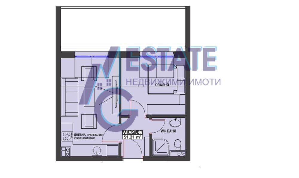 Двустаен апартамент в ж.к. Братя Миладинови, в гр. Бургас.