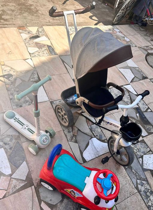 Велосипед, машинка, самокат