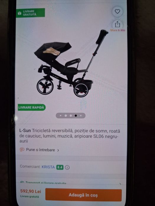 Tricicleta cu pozitie de somn