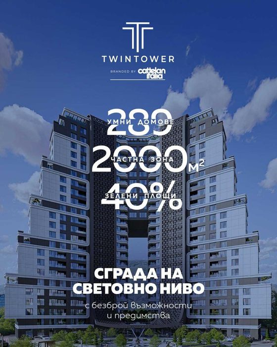 5-Стаен Южен в Twin Tower Branded Residence 15-ти Етаж Към Витоша - ул. Сребърна 28, София