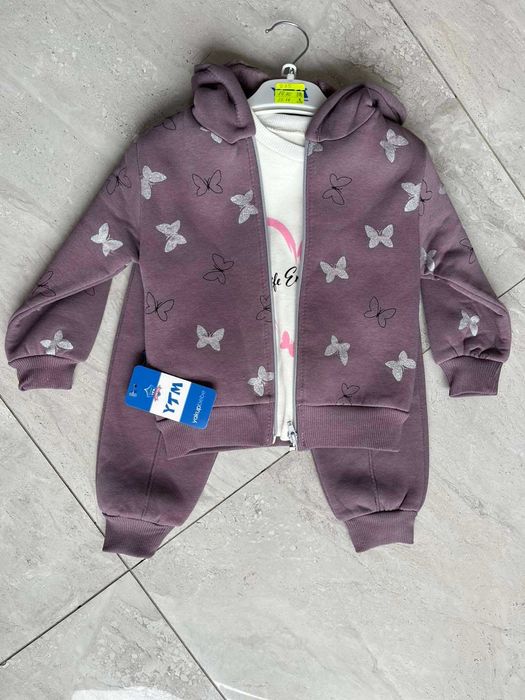 Ватиран комплект за момиче от 3 части