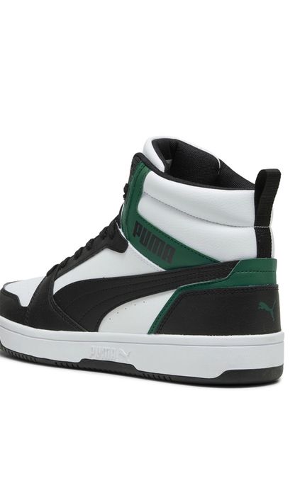 Pantofi sport mid-high din piele ecologica Rebound, Alb, Verde, Negru,