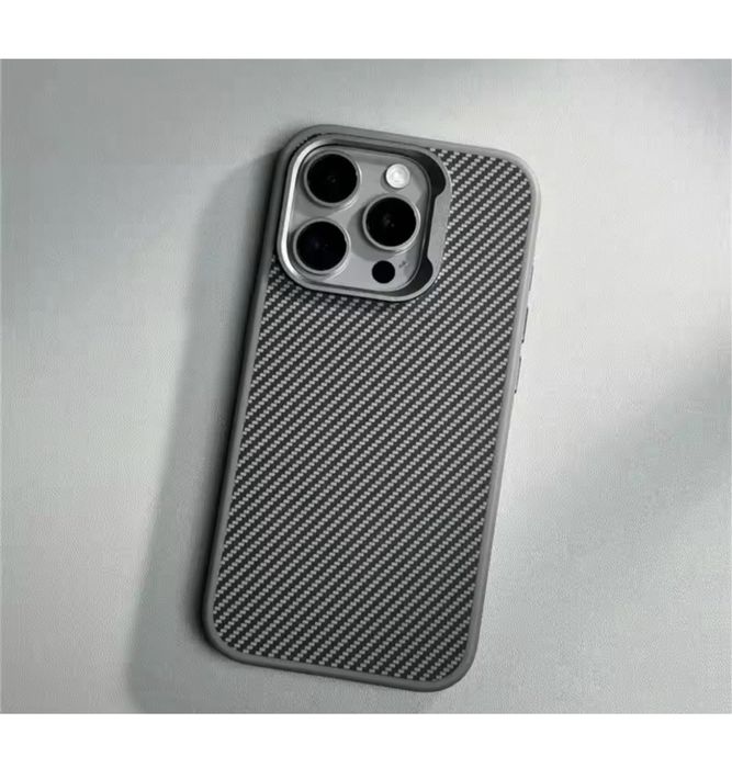 Iphone 15/16 PRO MAX PLUS Husa Carbon Anti Soc Neagra / Gri