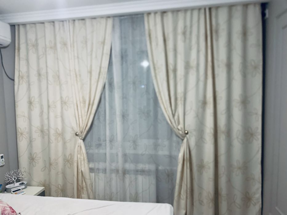 Продам шторы+тюль ЛЕН