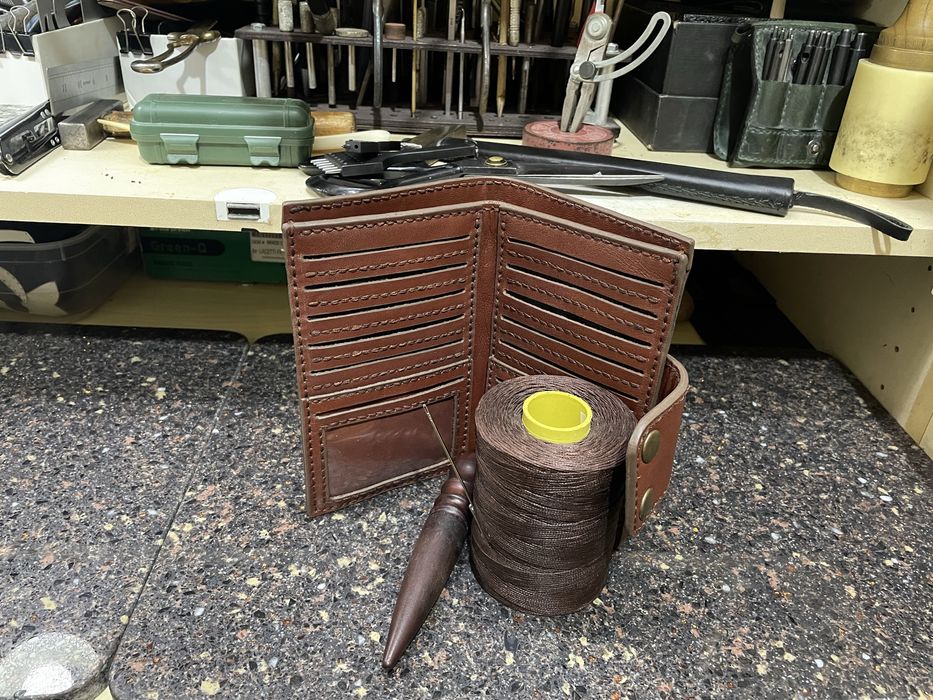 Кожанный лонгер, ручная работа.