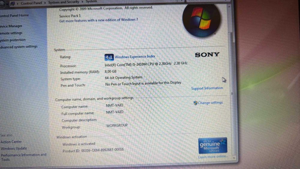 Laptop vechi Sony Vaio 15.6" PCG-71811M