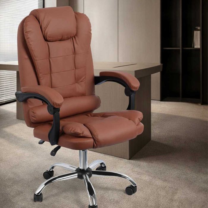 Ергономичен офис стол от еко кожа с лумбална опора