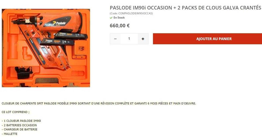 PASLODE IM90i- Акумулаторен такер за дърво 50-90мм