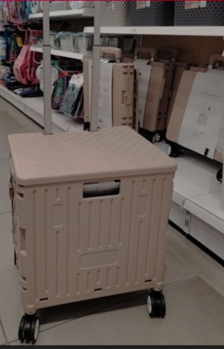 Сгъваема количка с капак за пазаруване с телескопична дръжка