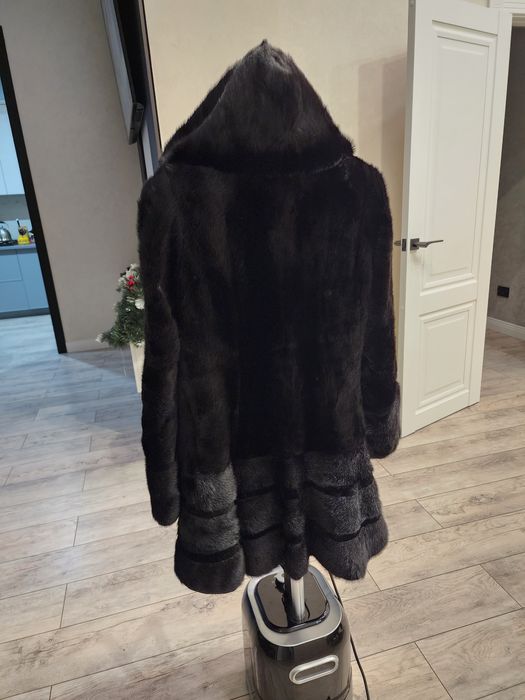 Норковая шуба черная