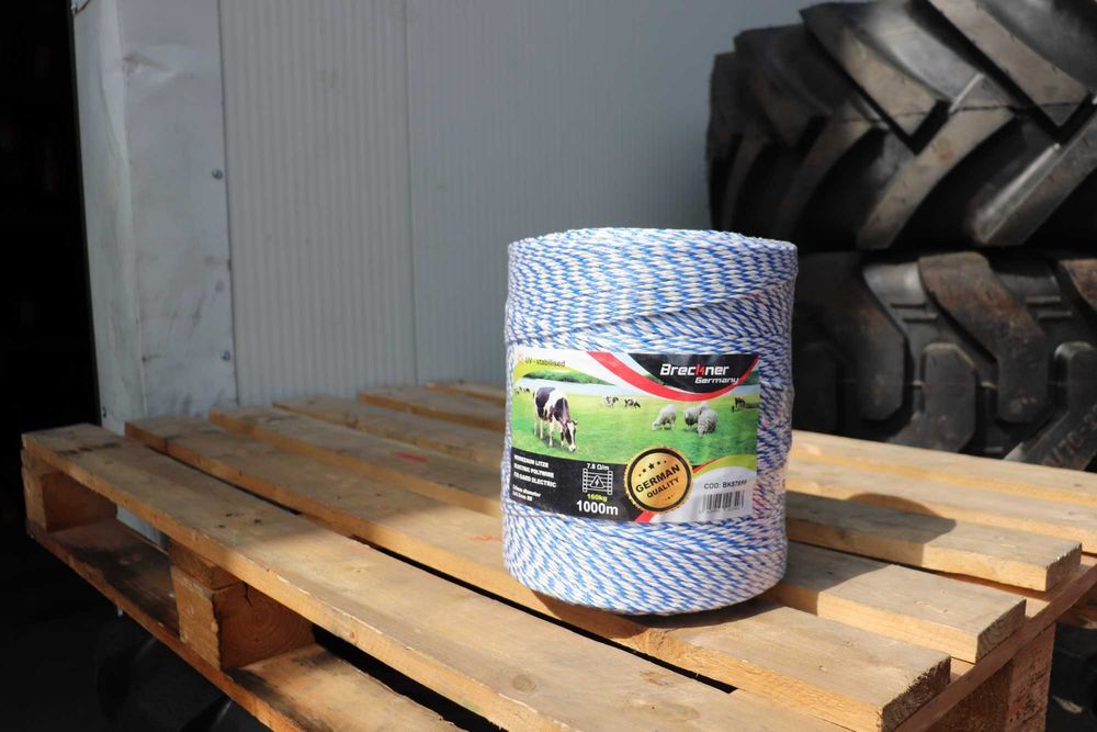 Gard Electric Rola fir alb-albastru fi 3mm. 3x0.2mm 1000m pentru Vaci