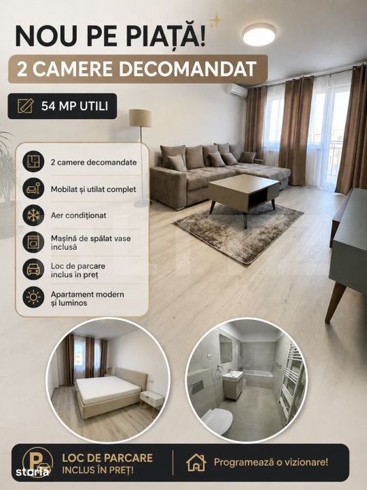 Apartament 2 camere decomandat de vanzare | Mobilat si utilat | Parcar — fotografia 1