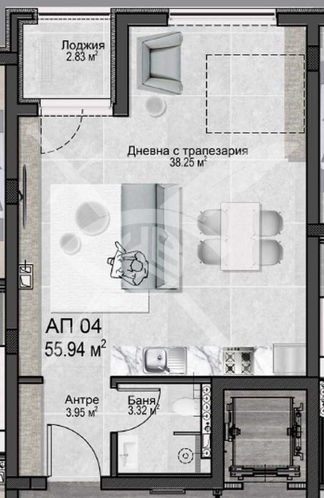 ЕКСКЛУЗИВНО ! Едностаен апартамент в село Лозен №  сграда 1437- апартамент 40592