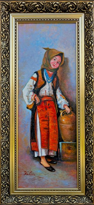 Reproducere Grigorescu ulei pe panza - Fata cu ulciorul