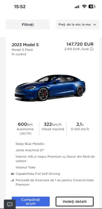 Tesla Model S 2022 1020 cai  Free Supercharger pe Viata !