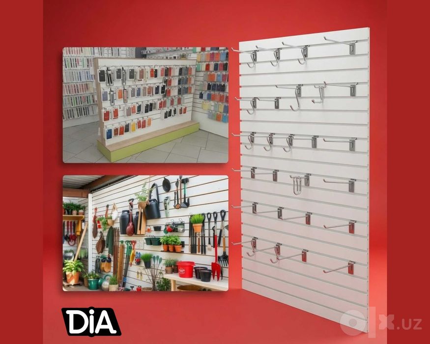 Ekspopanel MDF va plastik, полка, крючки и аксессуары