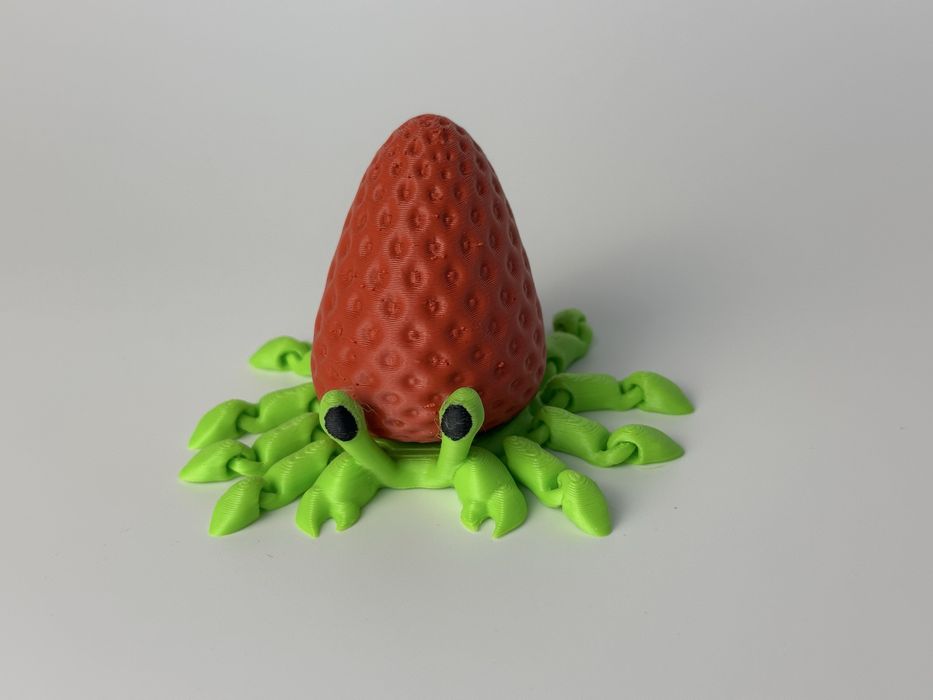 3д 3d игрушка краб на голове клубника
