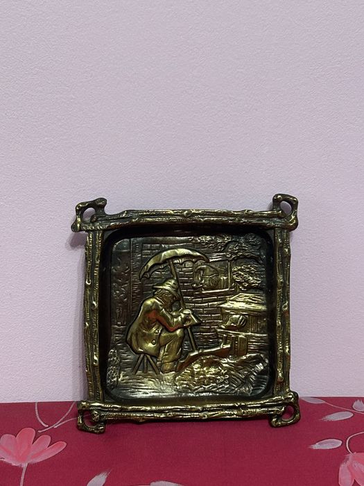 Tablou decorativ vintage din alamă