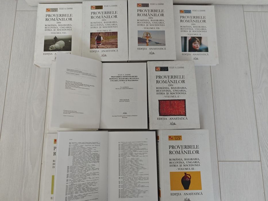 Set Proverbele romanilor, Zanne, Complet, 10 vol, Ediție Anastatică