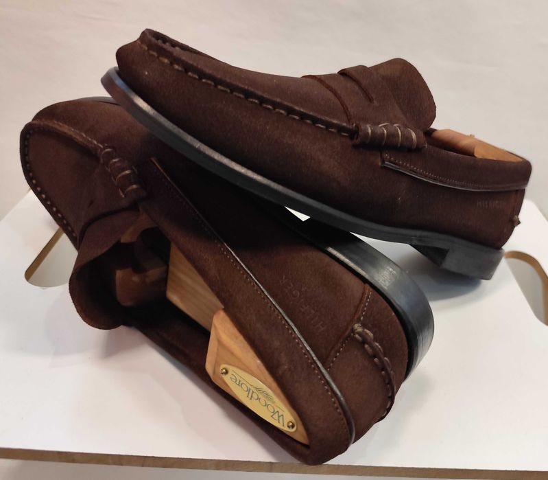 Pantofi loafer penny 41 premiun Tommy Hilfiger piele naturala suede moale maro
