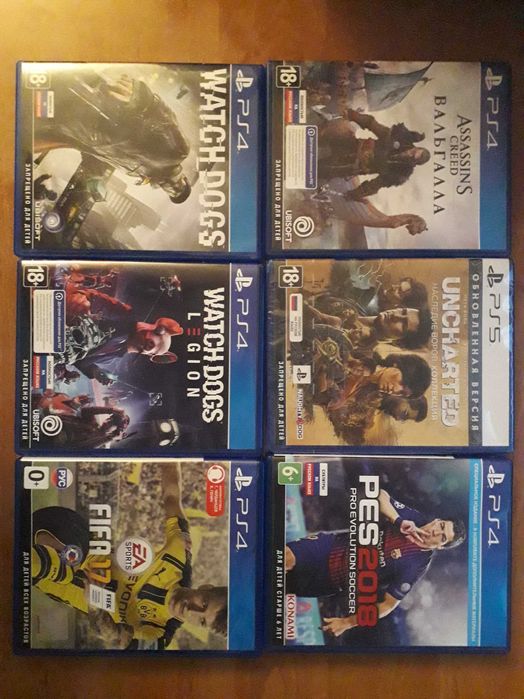 Assassin’s Creed Valhalla, PS5 Uncharted новый,WatchDogs FIFA 17pes 18