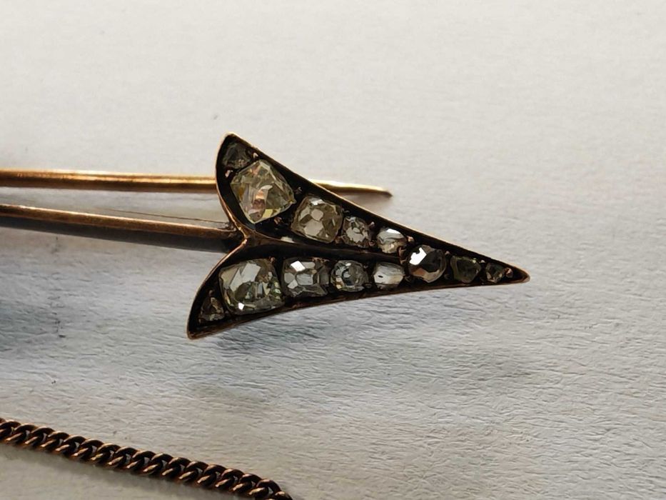 ***АНТИКА С ДИАМАНТИ*** Златна брошка Навахо