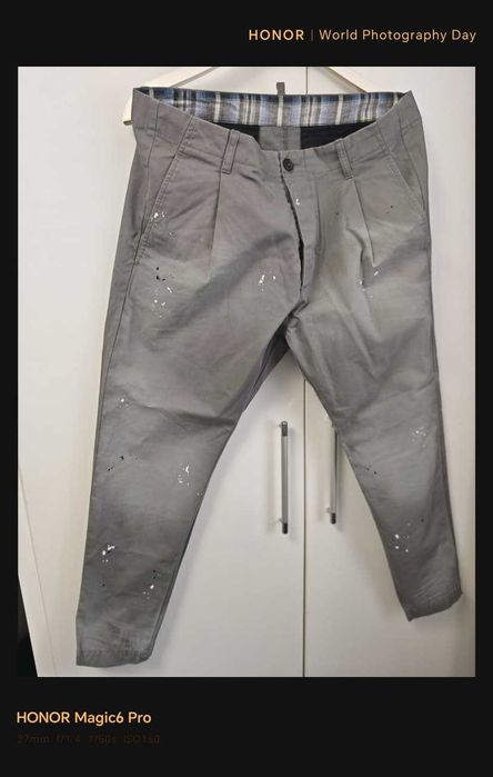 Dsquared2 New Dan Chino Pant – Gri cu efect vopsea