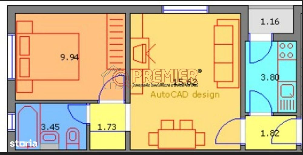 2 Camere cf2 | Piața Reșița | Parter | 62.000 €