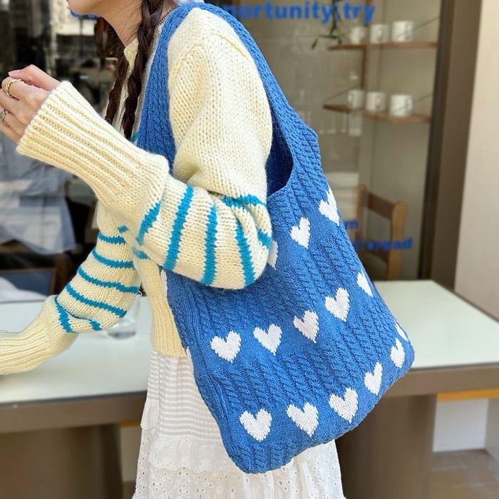 Сумка шоппер вязанная