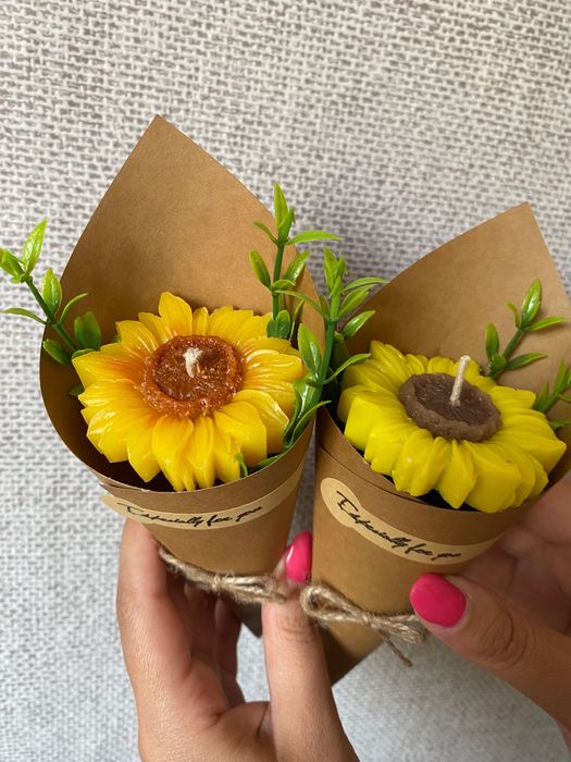 Букет от соеви свещи