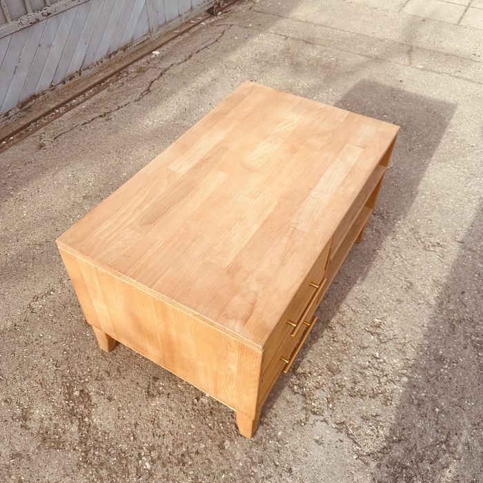 Масивен ТВ шкаф / холна маса – естествено дърво