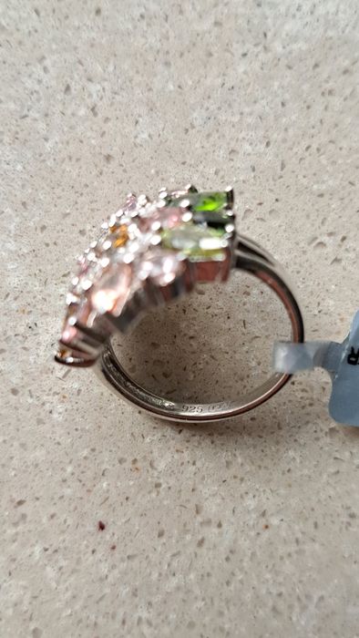 Inel argint 925 turmalina curcubeu