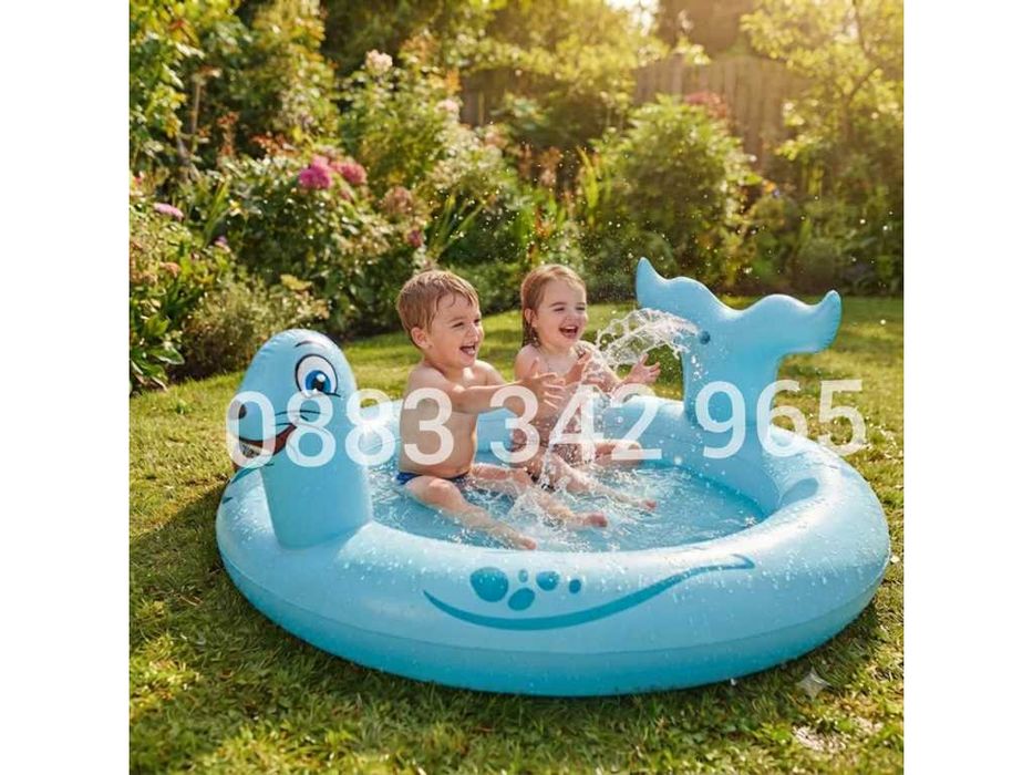 НОВИ! Детски басейн с пръскалка фонтан Happy People