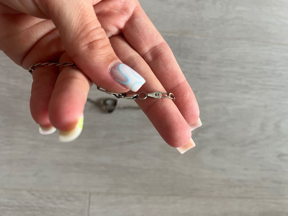 Сребърно колие 925 със сърце
