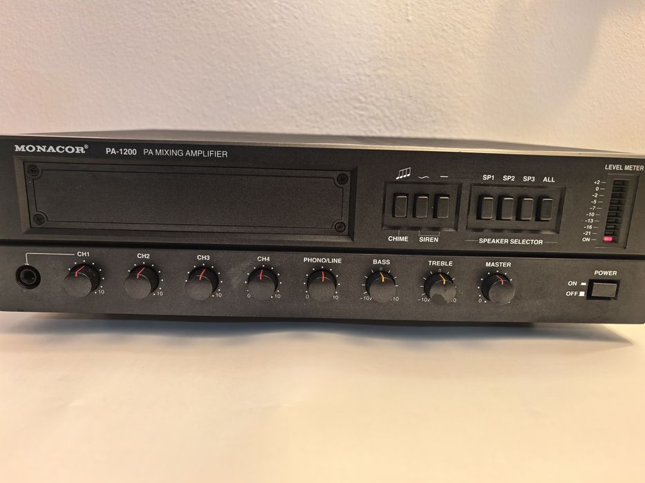 Amplificator Monacor PA 1200 cu reglaj pe 4 zone se emite factura