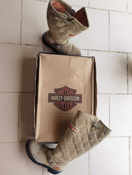 Cizme inalte dama moto chopper biker piele bej HARLEY-DAVIDSON