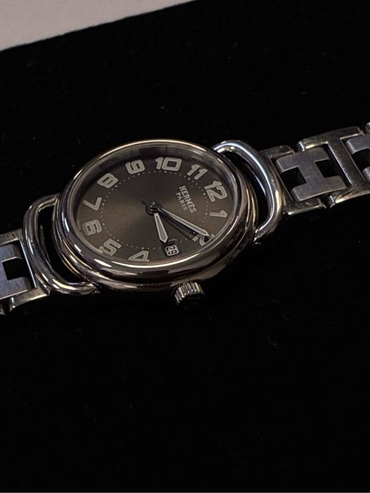 Женски часовник Hermes Pullman Date Gun Black