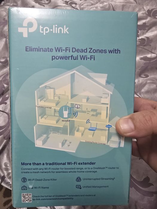 Чисто нов TP-Link RE605X AX1800 Wi-Fi 6 Range Extender (Фабрично запечатан)