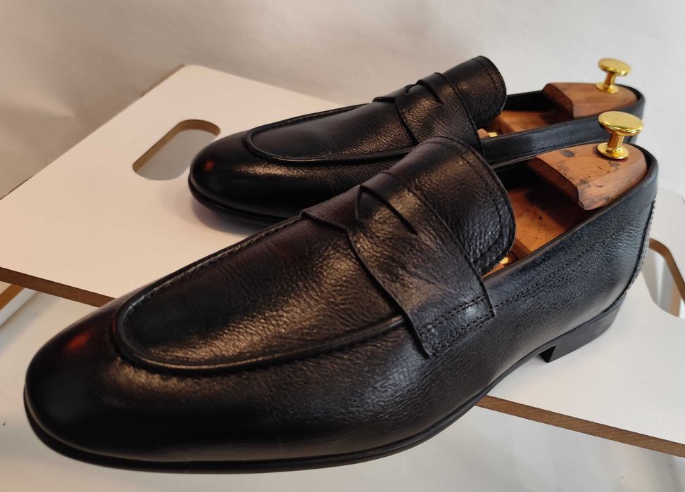 Pantofi loafer penny 44 premium GEOX piele naturala moale negru